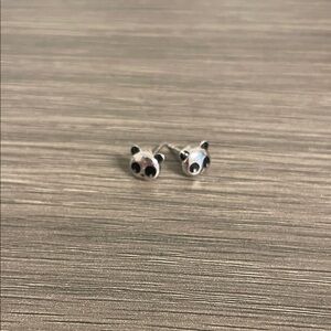 Sterling Silver Panda Stud Earrings